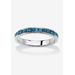 Women's Sterling Silver Simulated Birthstone Stackable Eternity Ring by PalmBeach Jewelry in March (Size 9)