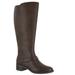Women's Jewel Plus Wide Calf Boots by Easy Street® in Brown (Size 7 1/2 M)