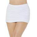 Plus Size Women's Shirred High Waist Swim Skirt by Swimsuits For All in White (Size 8)
