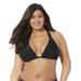 Plus Size Women's Beach Babe Triangle Bikini Top by Swimsuits For All in Black (Size 24)