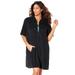 Plus Size Women's Alana Terrycloth Cover Up Hoodie by Swimsuits For All in Black (Size 14/16)