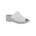 Extra Wide Width Women's Airy Sandals by Easy Street® in White Stretch (Size 7 WW)