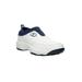 Wide Width Women's Wash & Wear Slip On Ii Flat by Propet in White Navy (Size 9 W)