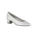 Women's Prim Pump by Easy Street® in Silver Satin (Size 6 1/2 M)