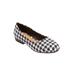 Extra Wide Width Women's The Jaiden Slip On Flat by Comfortview in Hdstooth (Size 9 1/2 WW)