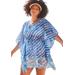 Plus Size Women's Jade Printed Tunic Dress by Swimsuits For All in Blue Tie Dye (Size 10/12)