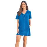 Plus Size Women's Hooded Terry Swim Cover Up by Swim 365 in Dream Blue (Size 38/40) Swimsuit Cover Up