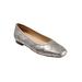 Women's Hanny Flat by Trotters in Pewter Metallic (Size 9 1/2 M)