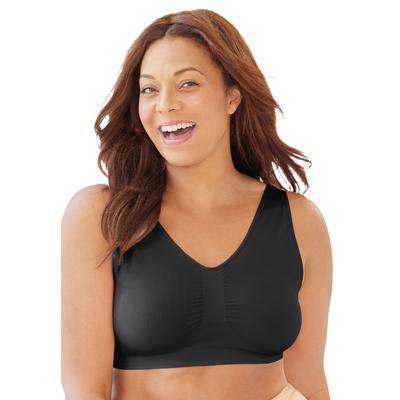 Plus Size Women's Wireless Seamless Bra by Secret Solutions in Black (Size M)
