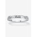 Women's Sterling Silver Round Wedding Band Ring Cubic Zirconia (1 Cttw Tdw) by PalmBeach Jewelry in Cubic Zirconia (Size 8)