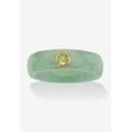 Women's 10K Yellow Gold Genuine Peridot And Green Genuine Jade Bezel Set Ring by PalmBeach Jewelry in Peridot (Size 6)