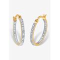 Women's Yellow Gold-Plated Genuine Diamond Hoop Earrings (1/10 Cttw) by PalmBeach Jewelry in Diamond