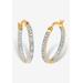 Women's Yellow Gold-Plated Genuine Diamond Hoop Earrings (1/10 Cttw) by PalmBeach Jewelry in Diamond