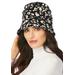 Women's Fleece Hat by Accessories For All in Black Graphic Spots