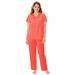 Plus Size Women's Short Sleeve Pajama by Exquisite Form in Passion (Size XL)