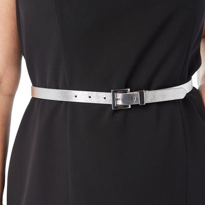Women's Skinny Belt by Accessories For All in Silver (Size 22/24)