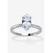 Women's 2.0 Tcw Marquise Cubic Zirconia Silvertone Solitaire Engagement Ring by PalmBeach Jewelry in Cubic Zirconia (Size 10)