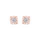 Women's Rose Gold Plated Sterling Silver Round Brilliantcut Diamond Miracleset Stud Earrings by Haus of Brilliance in Rose Gold