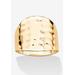 Women's Yellow Gold-Plated Hammered Style Cigar Band Ring (5Mm) Jewelry by PalmBeach Jewelry in Gold (Size 5)