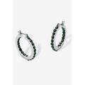 Women's Birthstone Inside-Out Hoop Earrings In Silvertone (31Mm) by PalmBeach Jewelry in May