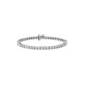 Women's Sterling Silver Miracleset Diamond Round Faceted Bezel Tennis Bracelet 6" by Haus of Brilliance in White