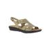 Extra Wide Width Women's Bolt Sandals by Easy Street® in Stone (Size 7 1/2 WW)