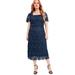Plus Size Women's Square-Neck Lace Jessica Dress by June+Vie in Navy (Size 18/20)