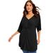 Plus Size Women's Twist-Front Tunic by June+Vie in Black (Size 14/16)