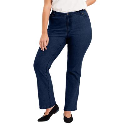 Plus Size Women's Curvie Fit Bootcut Jeans by June+Vie in Dark Blue (Size 26 W)