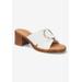 Wide Width Women's Chi-Italy Sandals by Bella Vita in White Leather (Size 9 W)