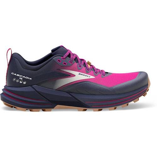 BROOKS Damen Trailrunningschuhe Cascadia 16, Größe 39 in Peacoat/Pink/Biscuit