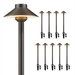 Gardenreet Brass Pathway Lights Low Voltage LED Landscape Path Lights 12V Outdoor Waterproof Landscape Lighting(Hat) for Walkway Driveway Garden Without G4 Bulb(10 Pack)