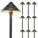 Gardenreet Brass Low Voltage Pathway Lights 12V Outdoor LED Landscape Path Lights(Umbrella) for Walkway Driveway Garden Yard Without G4 Bulb(10 Pack)