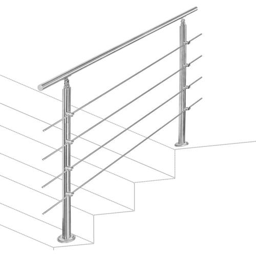 Treppengeländer 80cm 4 Querstreben Edelstahl Geländer und Handläufe Balkongeländer Aufmontage