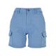 Cargohose URBAN CLASSICS "Damen Ladies High Waist Cargo Shorts" Gr. 27, Normalgrößen, blau (horizonblue) Damen Hosen High-Waist-Hosen