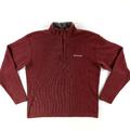 Columbia Sweaters | Columbia Sweater Mens Large Red Ribbed Quarter Zip Pullover Outdoors Casual | Color: Red | Size: L