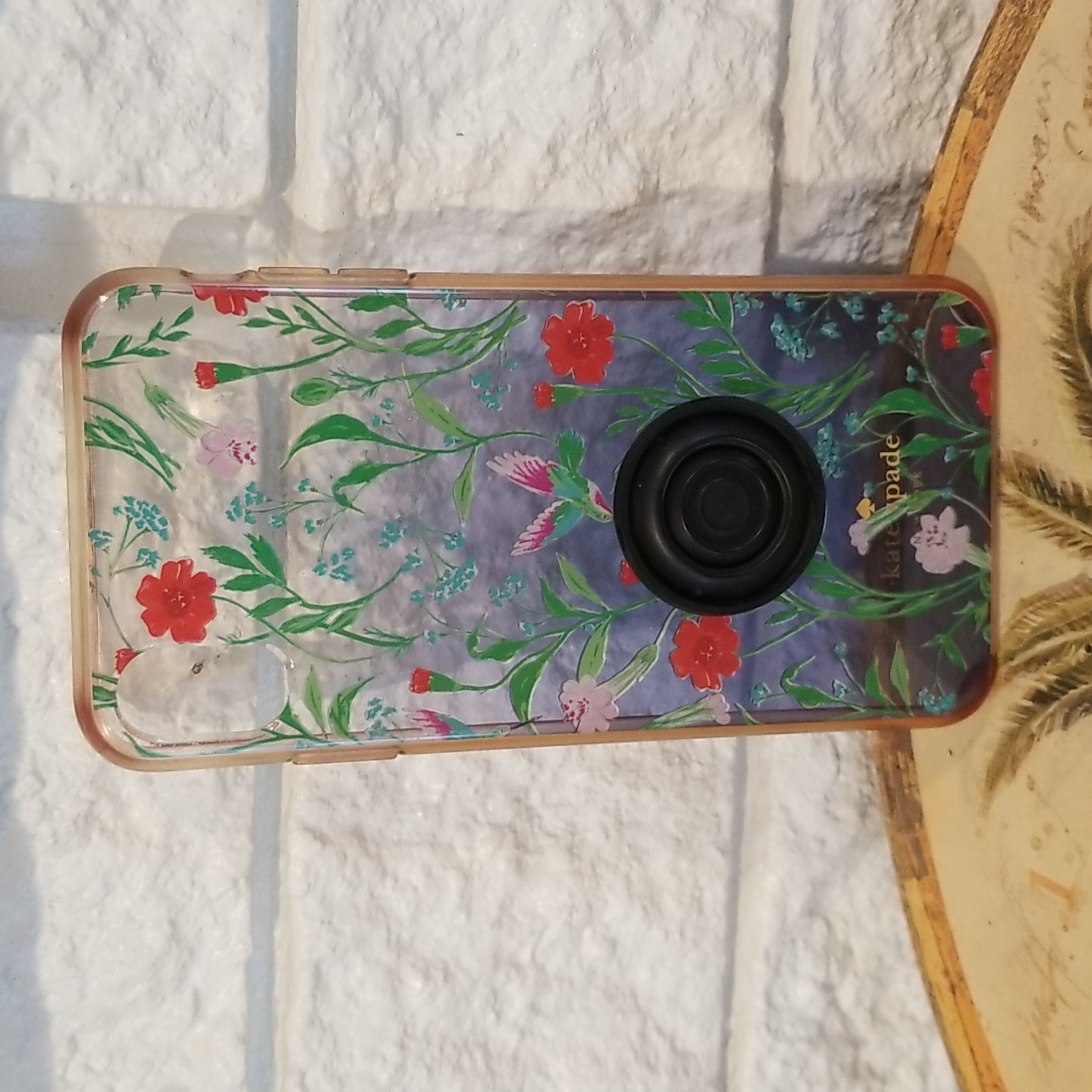 Kate Spade Cell Phones & Accessories | Kate Spade Cell Phone Case Clear With Floral Pattern And Pop Up | Color: Green/Red | Size: Os