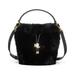 Ralph Lauren Bags | Lauren Ralph Lauren Andie Faux Fur Drawstring Bag | Color: Black | Size: Os