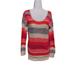 American Eagle Outfitters Sweaters | American Eagle Outfitters M Striped Knit Sweater Scoop Neck Multicolor P | Color: Gray/Pink | Size: M