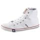 Sneaker MUSTANG SHOES "High-Top-Sneaker, Freizeitschuh" Gr. 42, weiß Damen Schuhe Skaterschuh Schnürboots Canvassneaker Reißverschlussstiefeletten