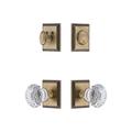 Grandeur Carre Square Rosette Complete Entry Set w/ Single Cylinder Deadbolt and Brilliant Knob in Yellow | 2.95 H x 2.44 W x 0.7 D in | Wayfair