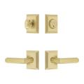 Grandeur Carre Square Rosette Complete Entry Set w/ Single Cylinder Deadbolt and Carre Lever | 2.95 H x 2.44 W x 0.7 D in | Wayfair 848118