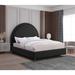 Mercer41 Harley-Jay Boucle Platform Bed Wood & /Upholstered/Polyester in Black | 56 H x 80.5 W x 86.5 D in | Wayfair