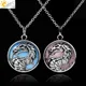 Collier pierre naturelle acier inoxydable collier Dragon chinois pour femmes rond cristal rose