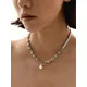 Collier ras du cou en laiton avec or 18 carats AAA pour femme bijoux en perles véritables créateur