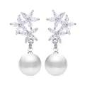 Bettyue – boucles d'oreilles en forme de fleur pour femme bijoux de luxe couleur or blanc Zircon