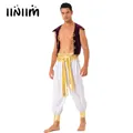 Costume de Cosplay de Prince Arabe pour Homme Robe de Barrage d'Halloween Tenue de Bal Manches