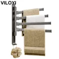 VILOYI-Porte-serviettes auto-adhésif en aluminium barre de rangement murale avec crochet pour