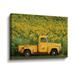 Gracie Oaks Yellow Vintage Sunflower Truck - Graphic Art on Canvas in Black/Green/Yellow | 16 H x 24 W x 2 D in | Wayfair