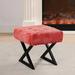 Mercer41 Kabria 19" Wide Square Standard Ottoman Faux Fur/Fur in Red | 19 H x 19 W x 19 D in | Wayfair BAE4230B215D4DC485F43E66B749F103